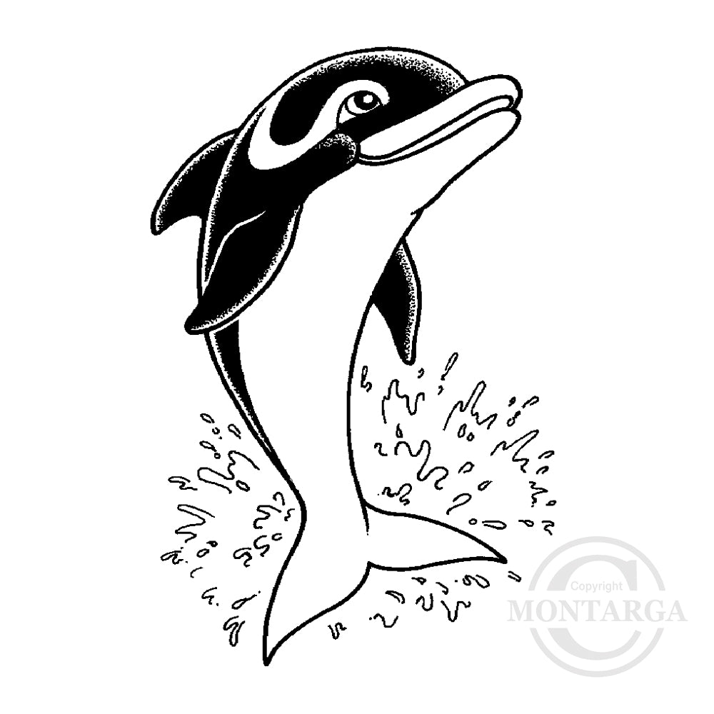 1427 C - Splashing Dolphin Rubber Stamp