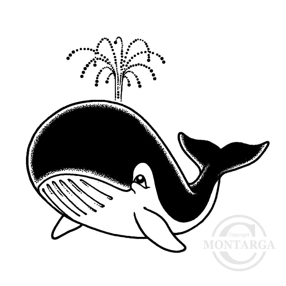 1433 D - Whale Rubber Stamp