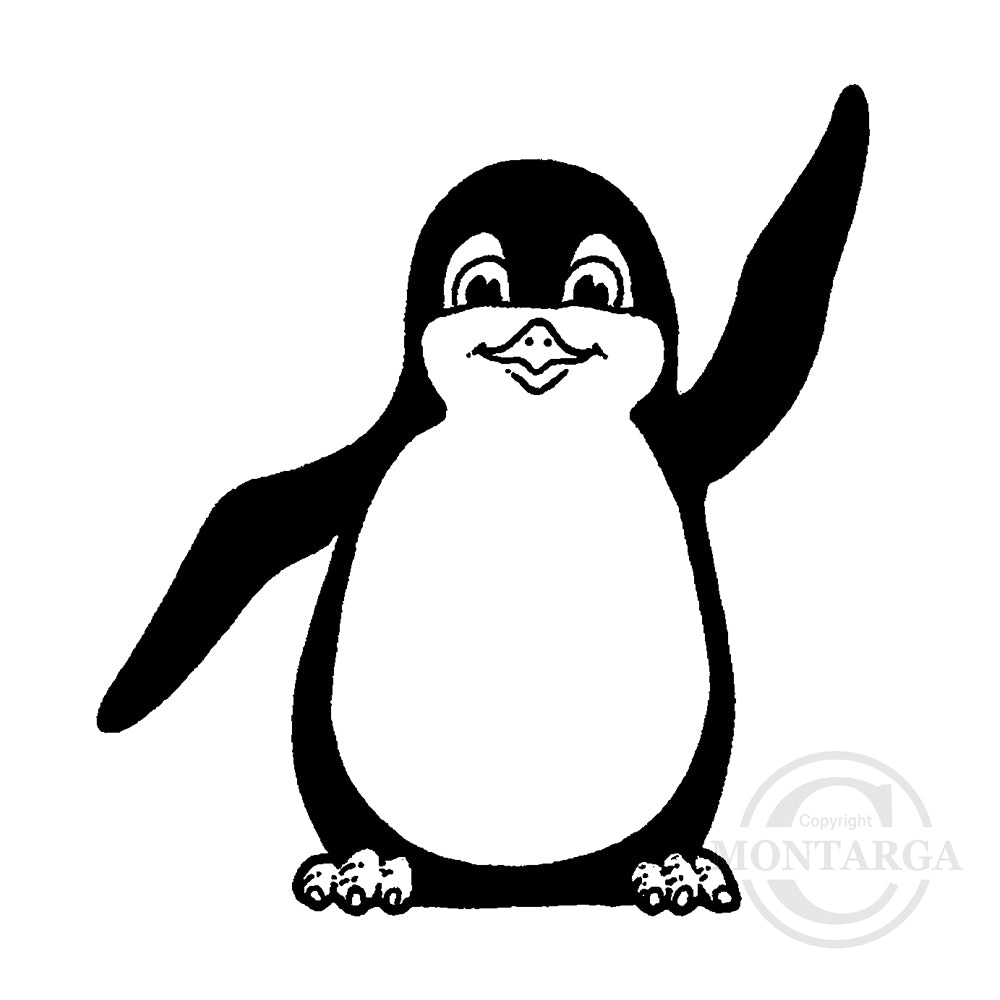 1436 C or A - Penguin Rubber Stamp