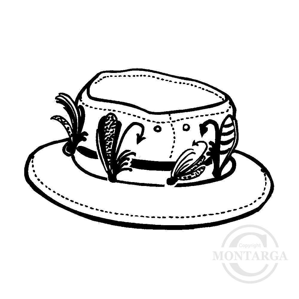 1444 C or A - Fishing Hat Rubber Stamp