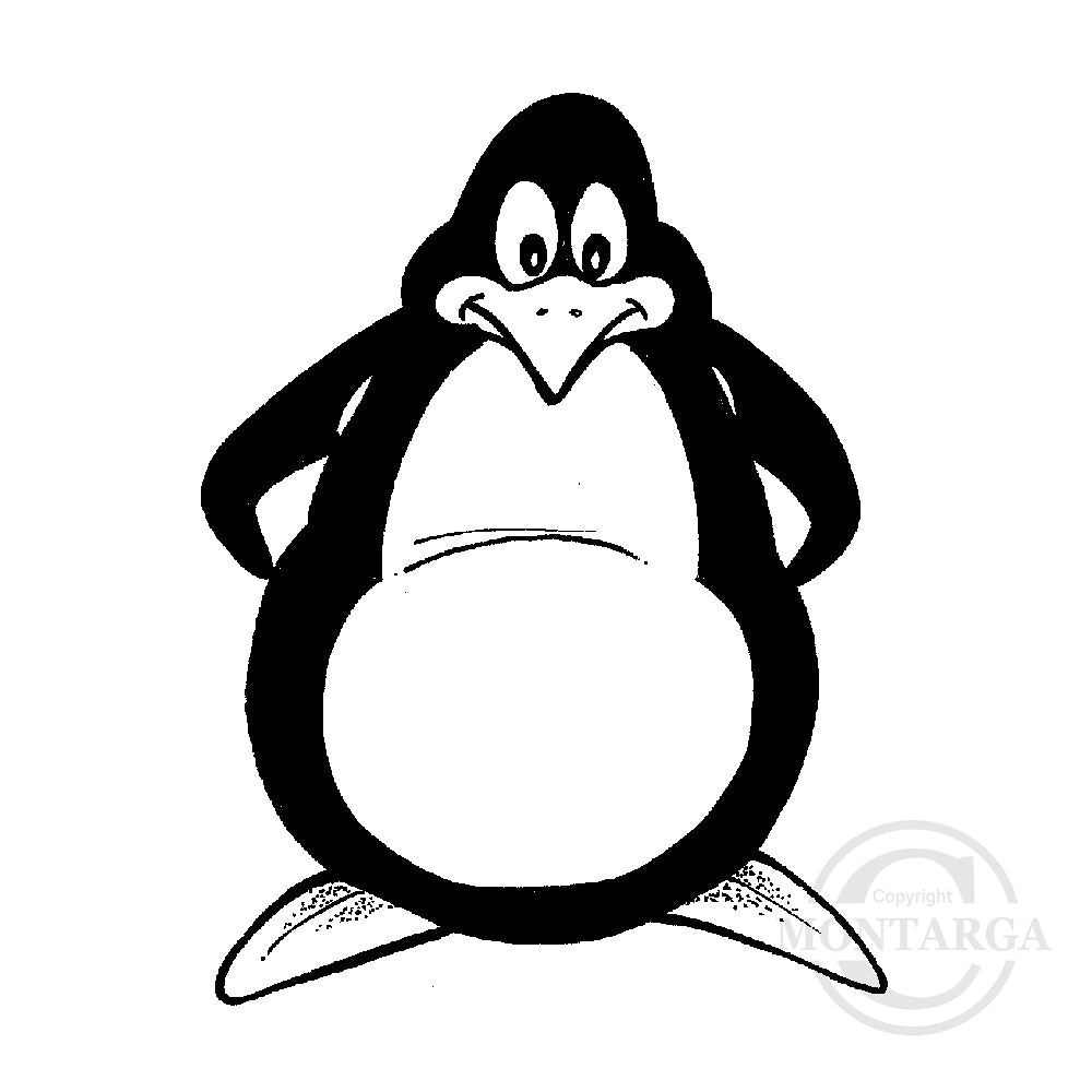 1448 C or F - Penguin Rubber Stamp