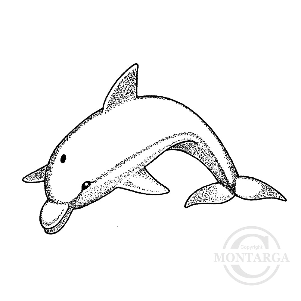 1451 F - Dolphin Rubber Stamp