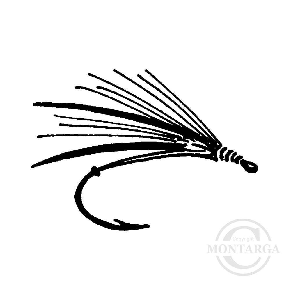 1461 A or C - Fish Hook Fly Rubber Stamp
