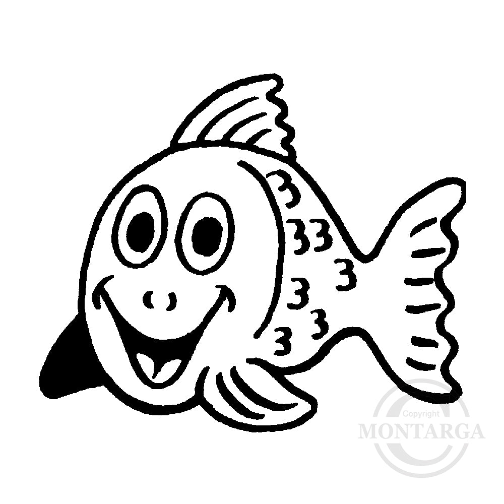 1468 A Happy Fish Rubber Stamp