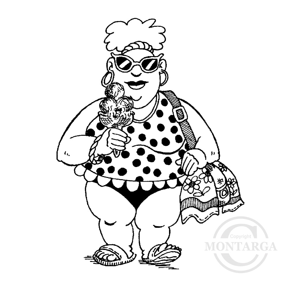 1479 G - Beach Lady Rubber Stamp