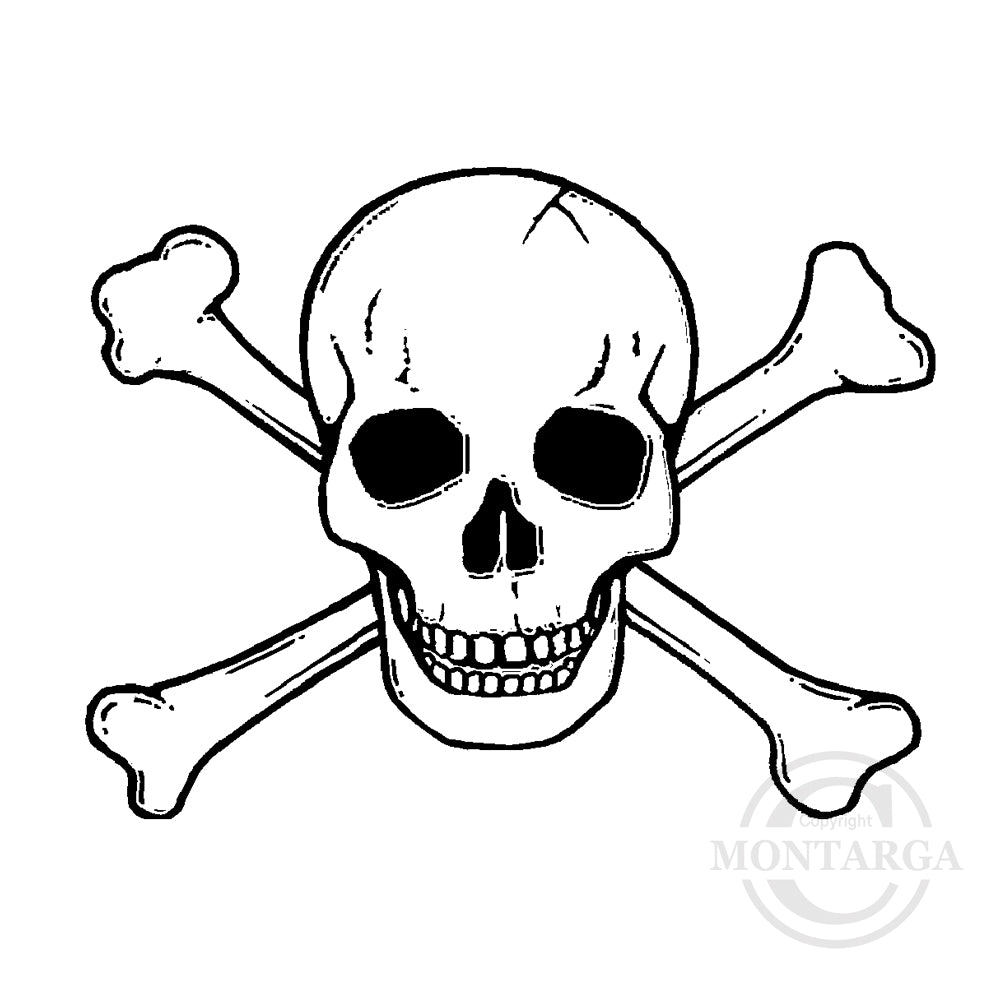 1490 D - Skull & Crossbones Rubber Stamp