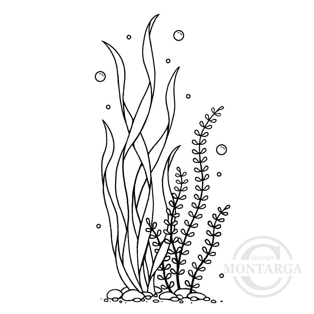 1499 FF - Seaweed Rubber Stamp