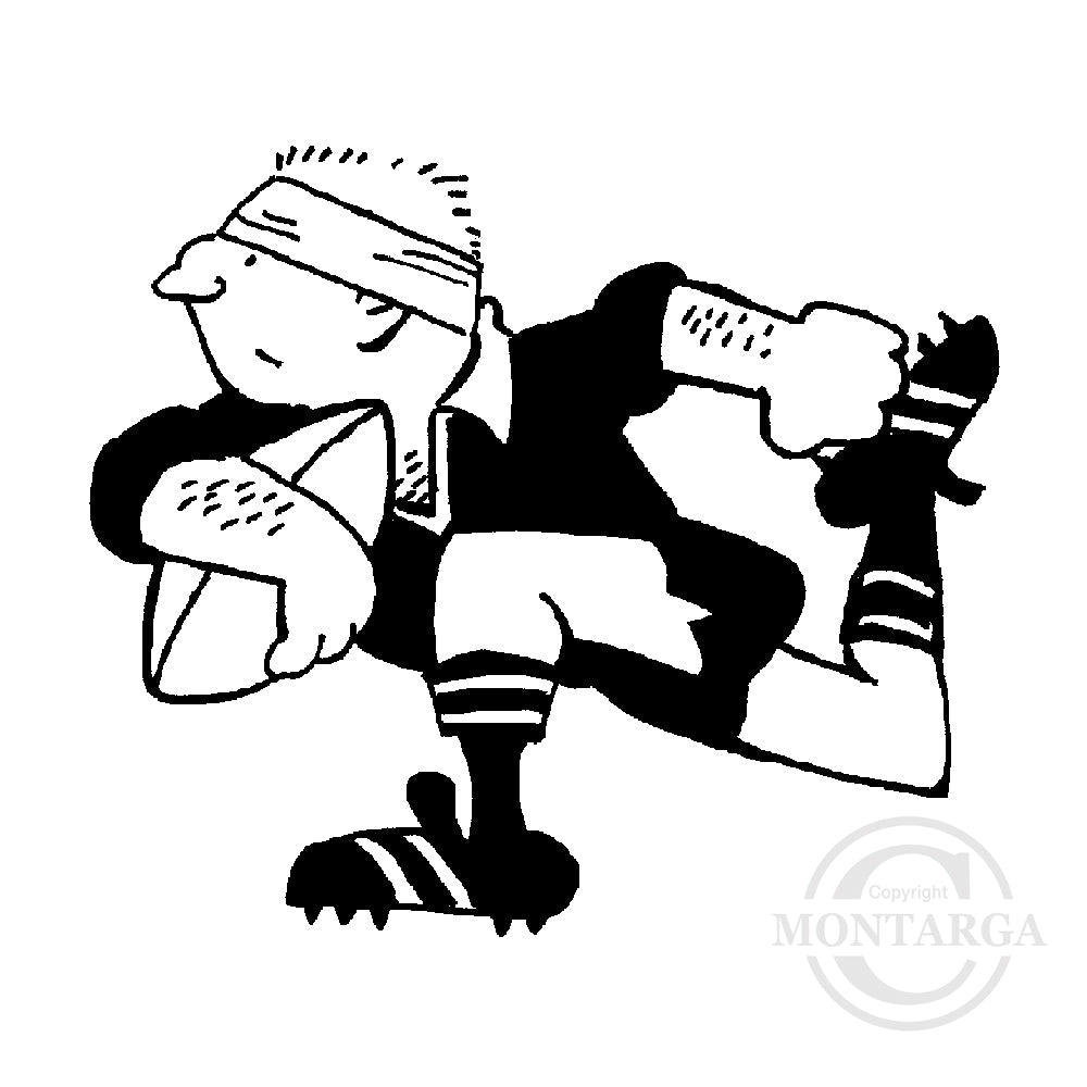 1524 C - Rugby Player Rubber Stamp