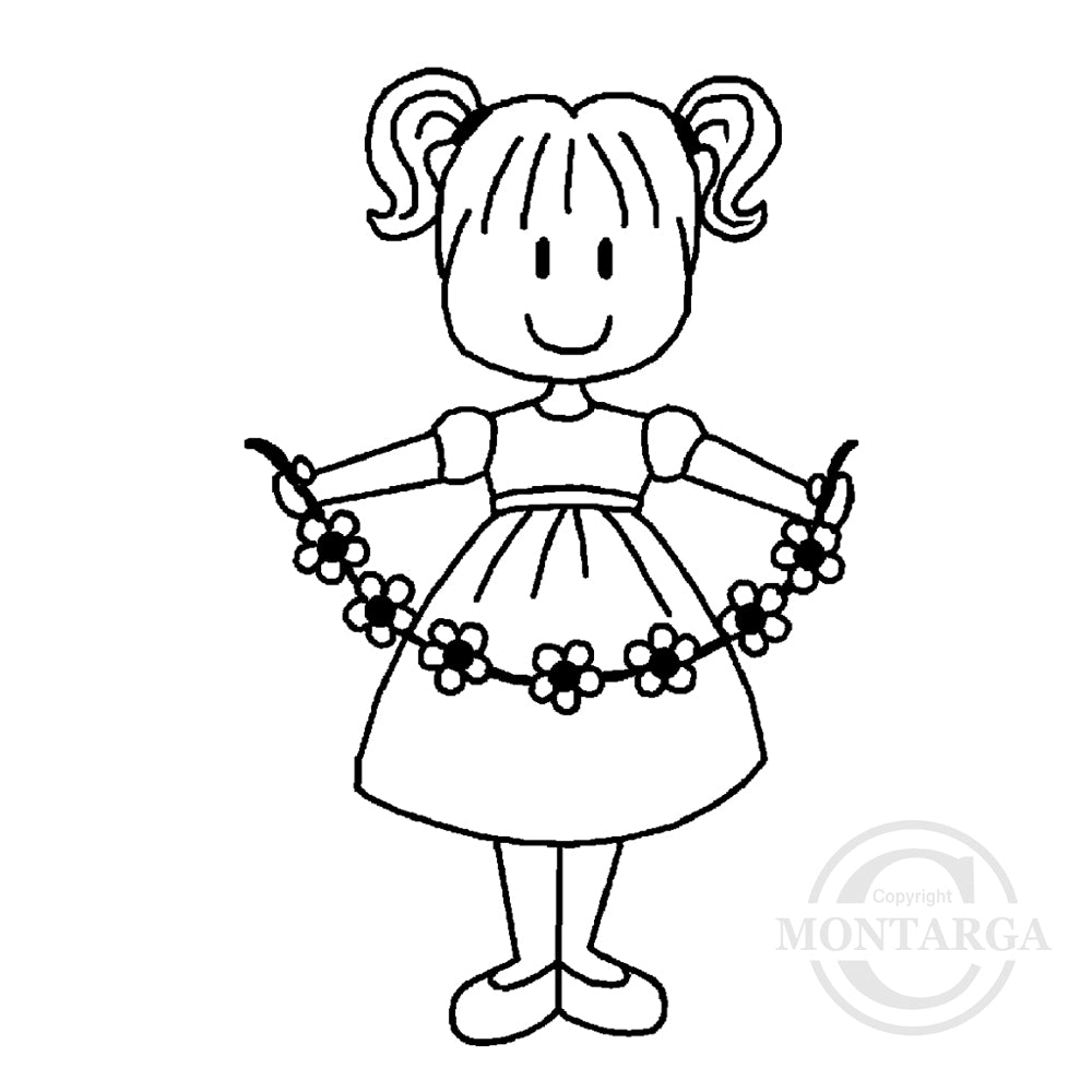 1586 D or G - Girl Rubber Stamp