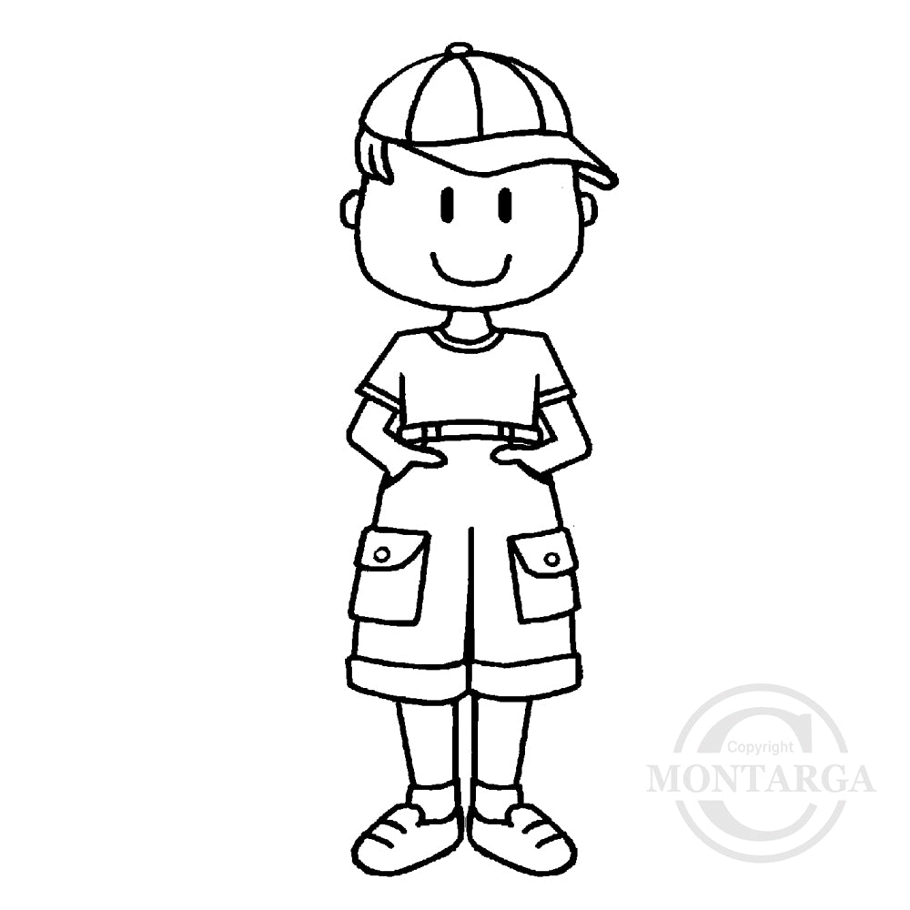 1587 B or FF - Boy Rubber Stamp