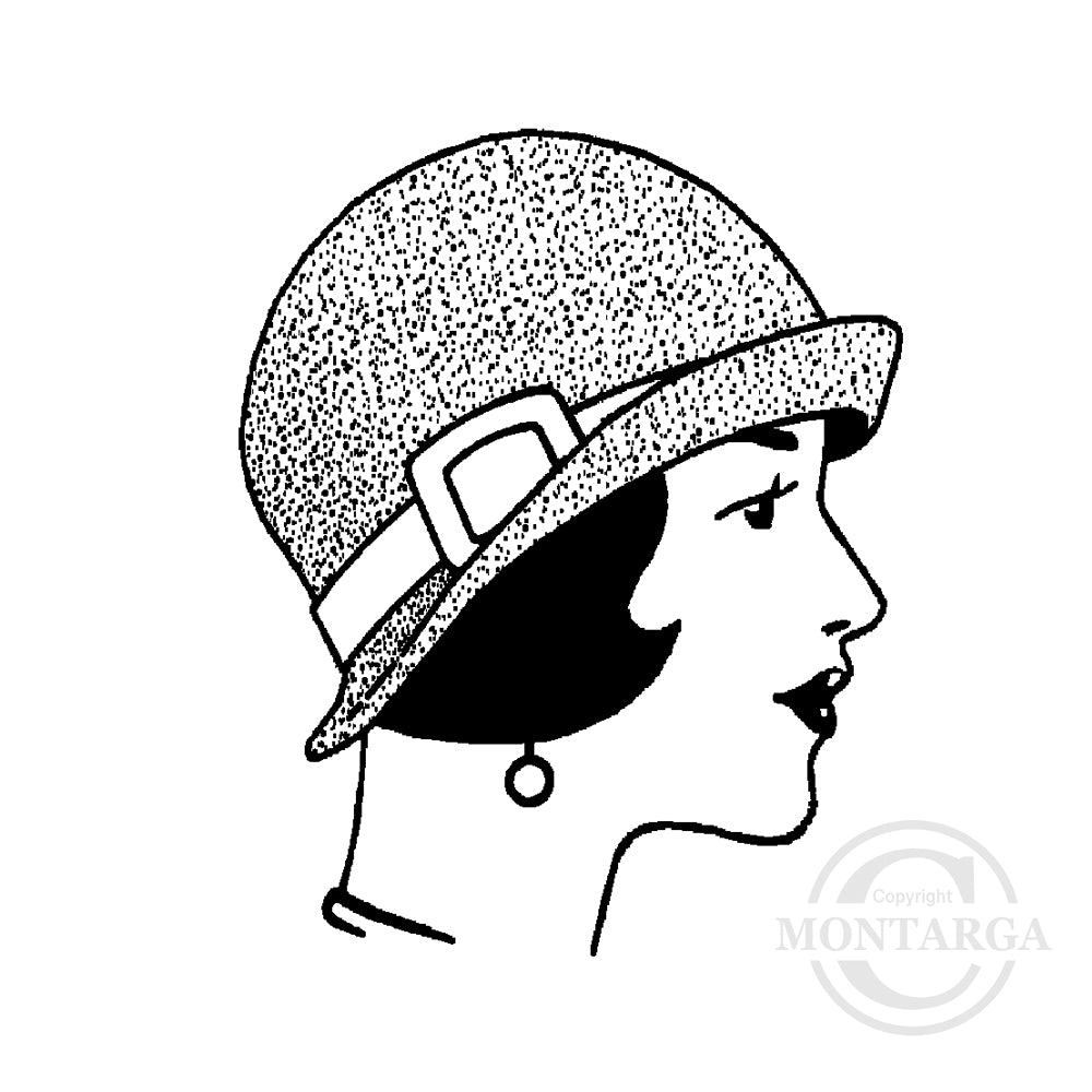 1589 C or F - Woman's Profile Rubber Stamp