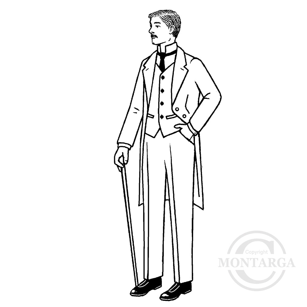 1594 FFF - Vintage Man Rubber Stamp