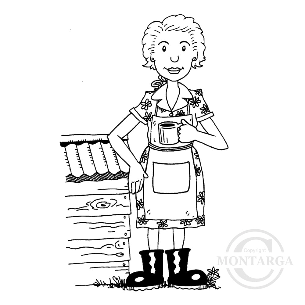 1599 G - Farmers Wife Rubber Stamp