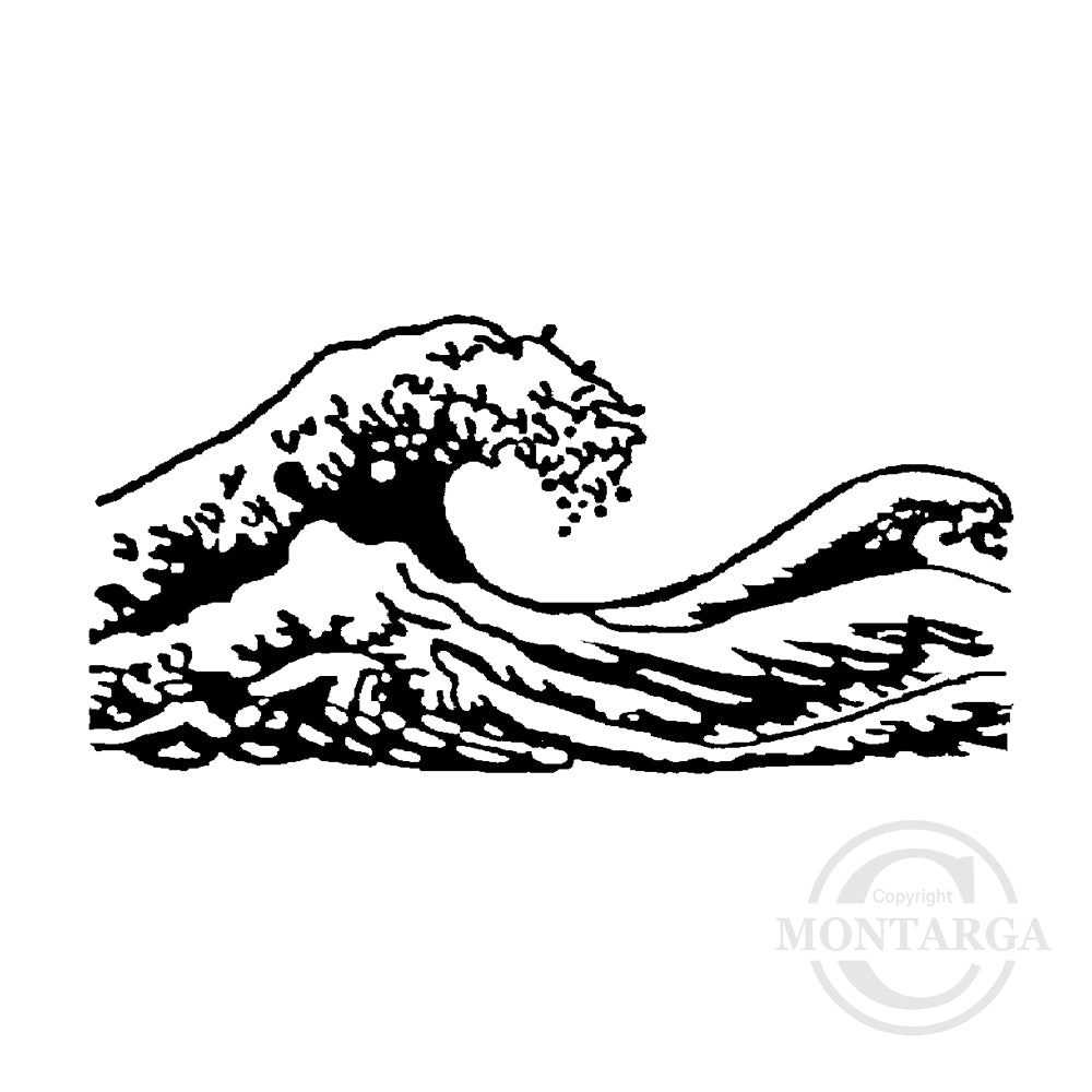 1607 B - Waves Rubber Stamp