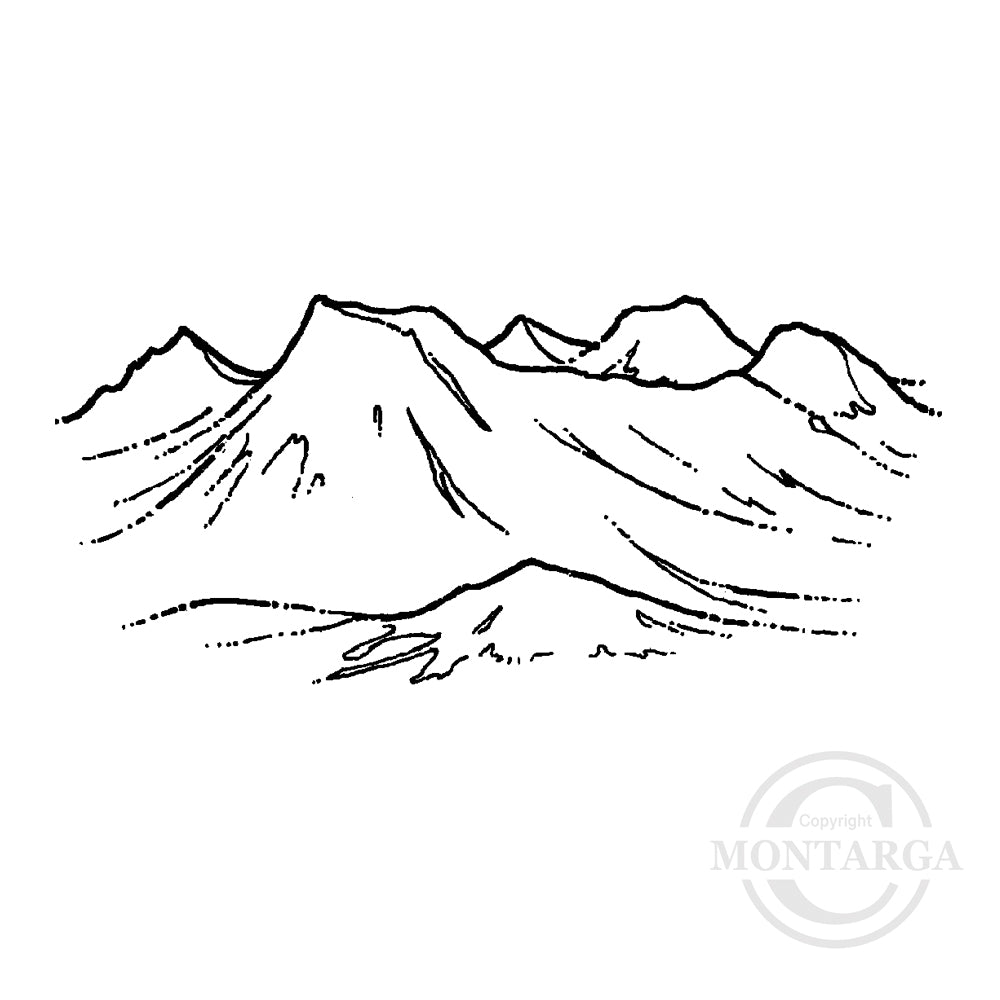 1629 E Mountains Rubber Stamp