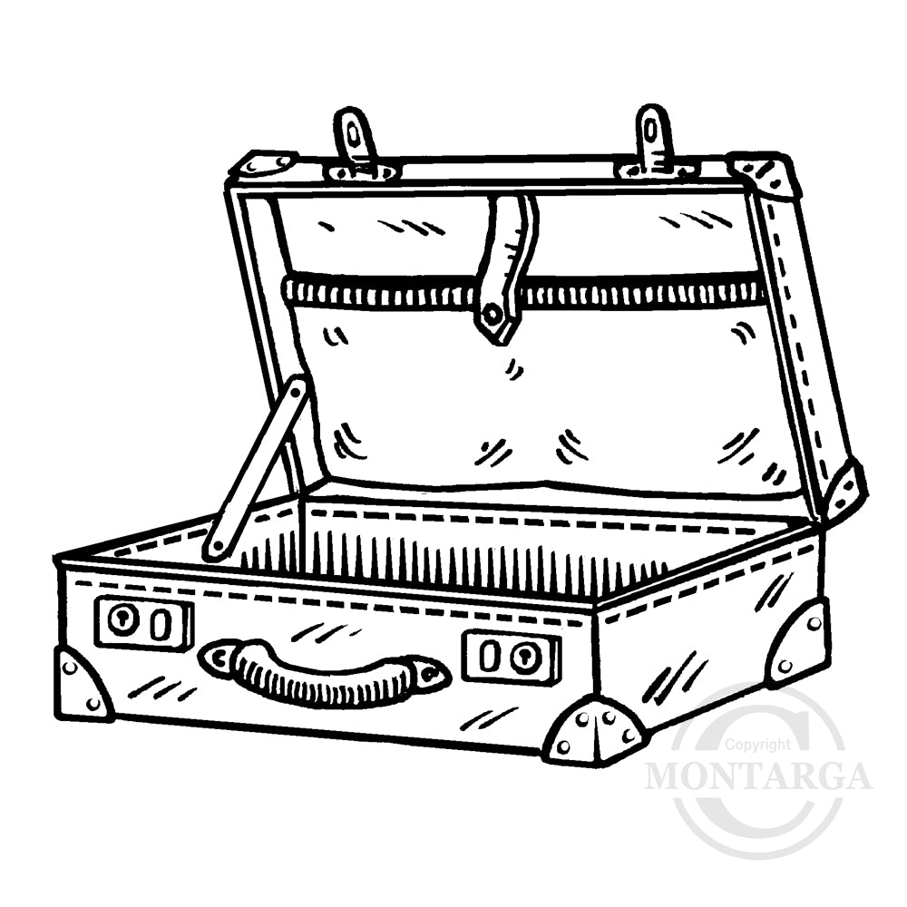 1640 G - Suitcase Rubber Stamp