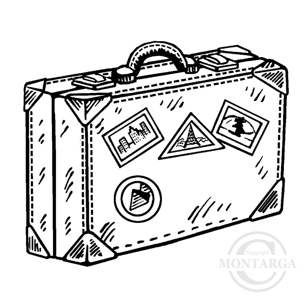 1641 D or G - Suitcase Rubber Stamp