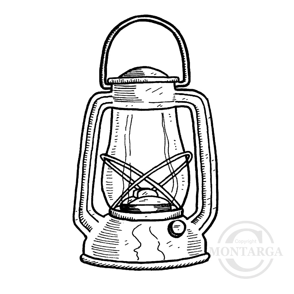 1662 E - Lantern Rubber Stamp