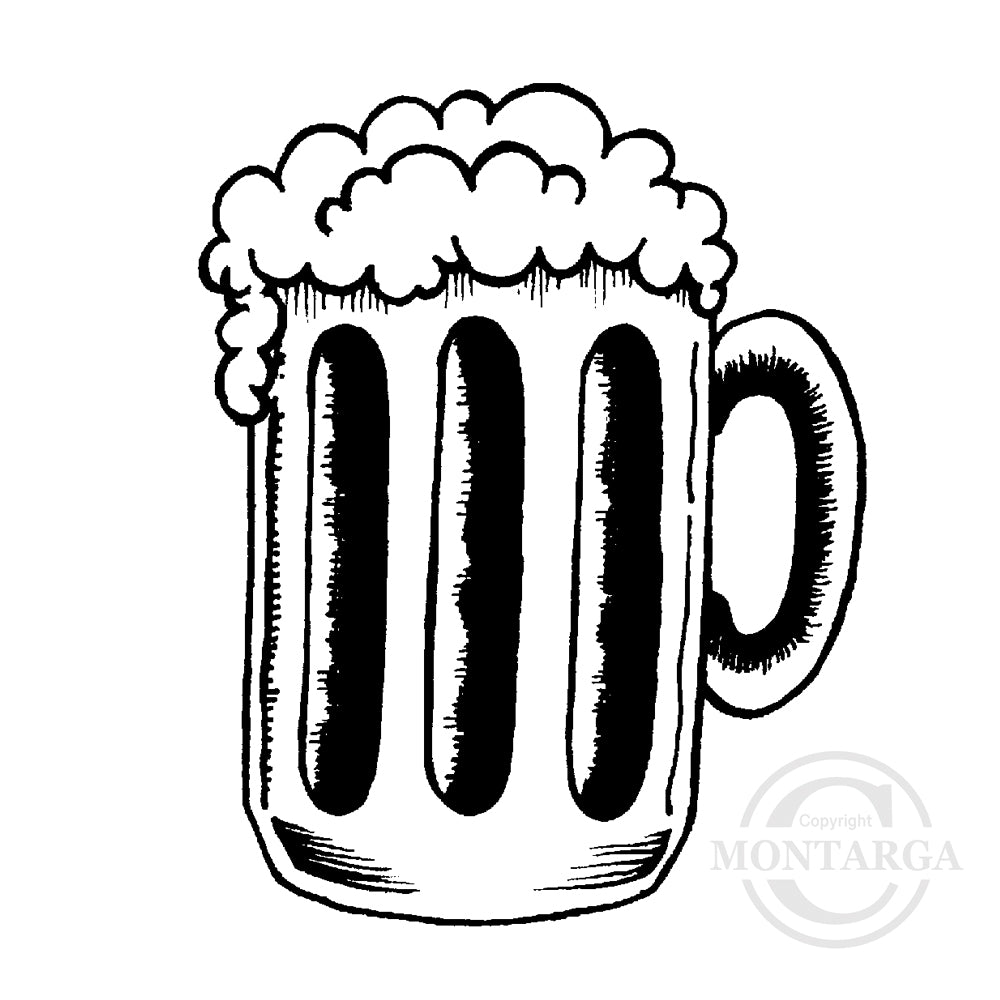 1669 D or F - Beer Mug Rubber Stamp