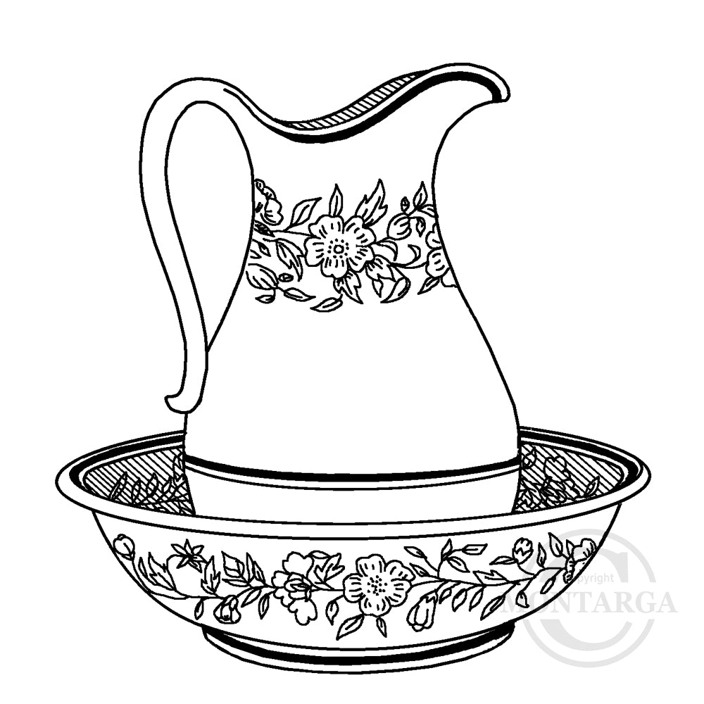 1671 F - Pitcher Rubber Stamp