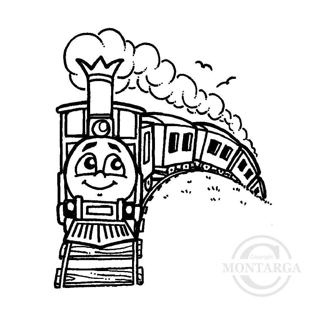 1733 C or F - Train Rubber Stamp