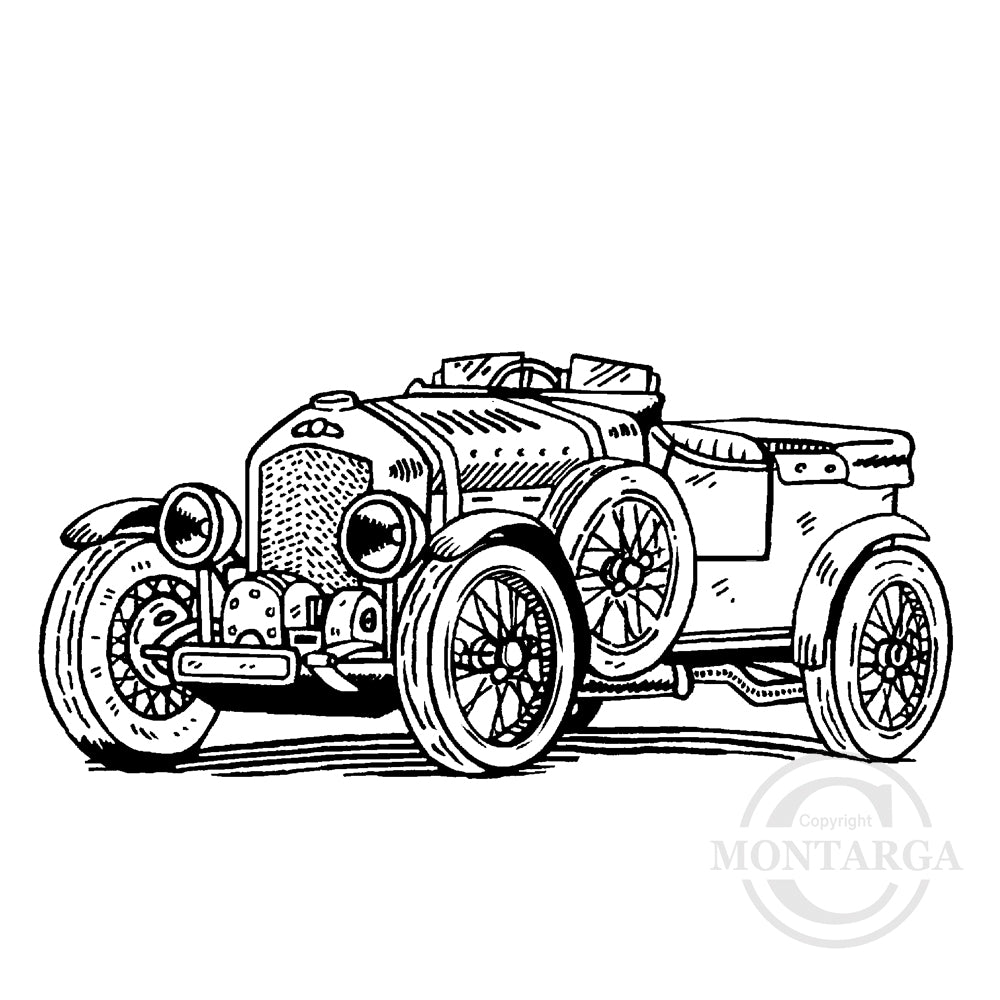 1735 FF - Vintage Car Rubber Stamp