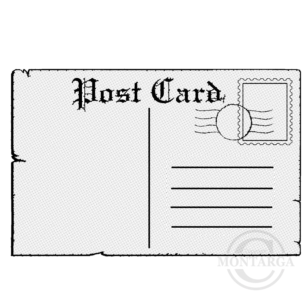 1753 G - Post Card Rubber Stamp
