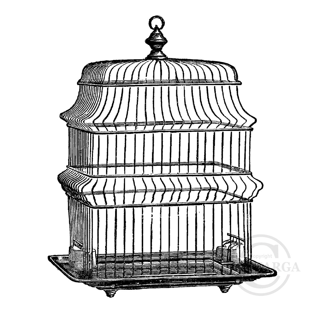 1760 G - Birdcage Rubber Stamp