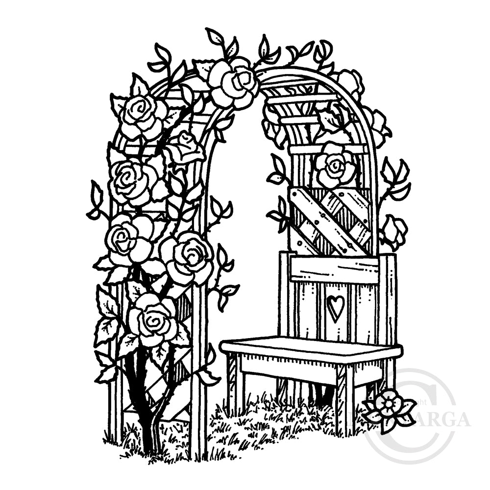 1833 G - Garden Arch Rubber Stamp
