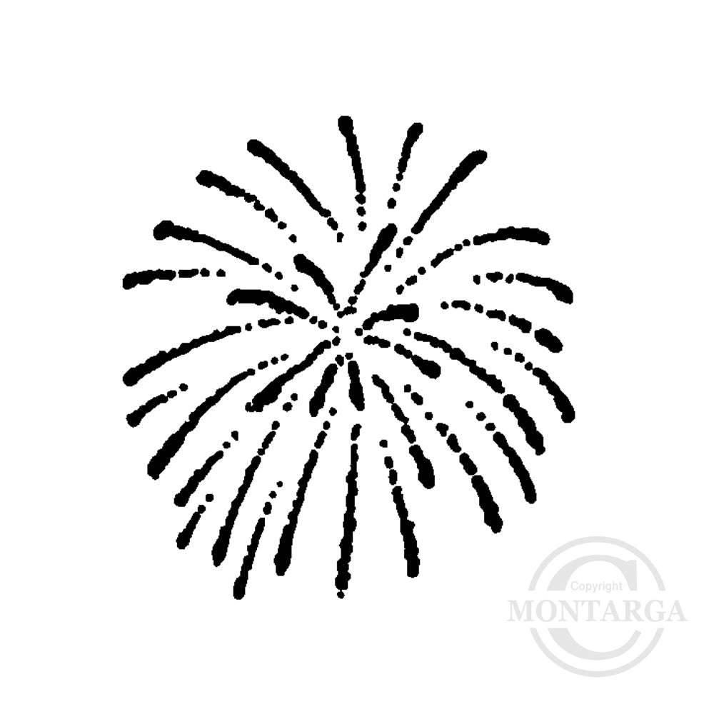 1840 C or A - Fireworks Rubber Stamp
