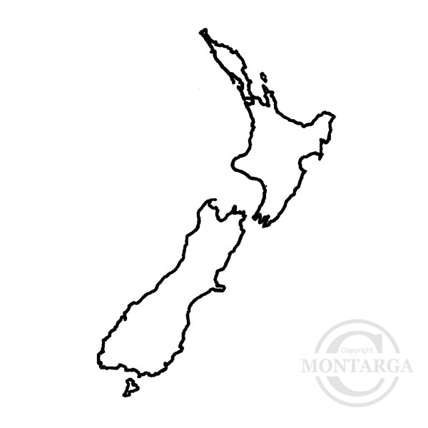 1927 D or F New Zealand Map Rubber Stamp
