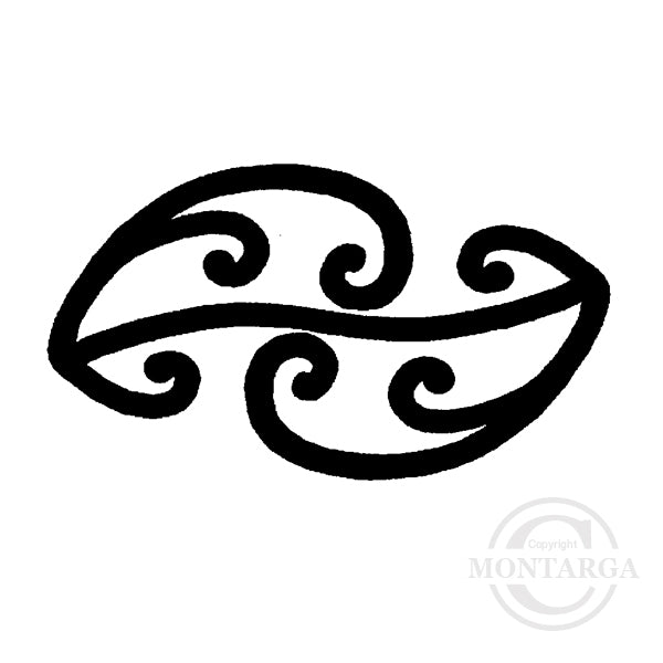 1958 B or E - Koru Pattern Rubber Stamp