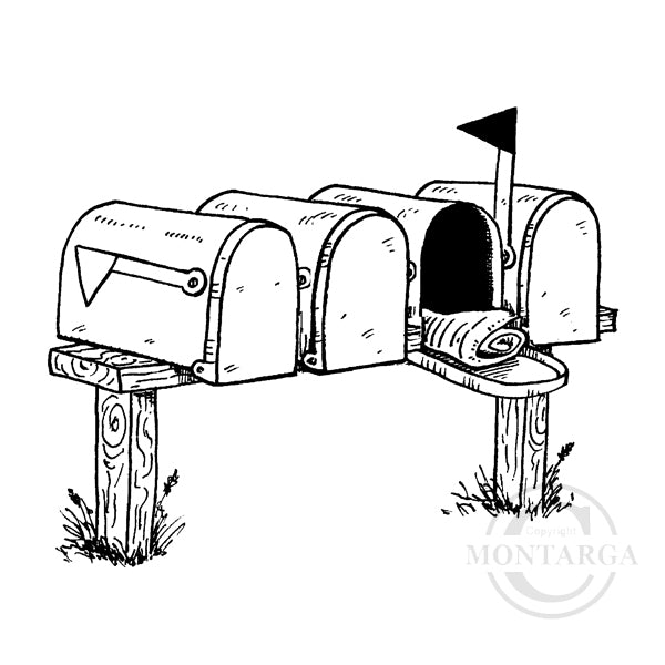 1964 G - Letterboxes Rubber Stamp