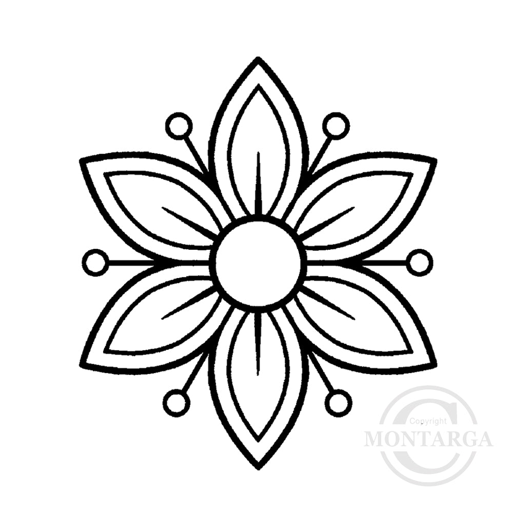 1993 D - Layering Flower Rubber Stamp
