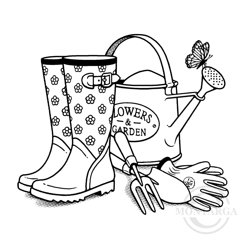 1995 G - Gardening Tools Rubber Stamp