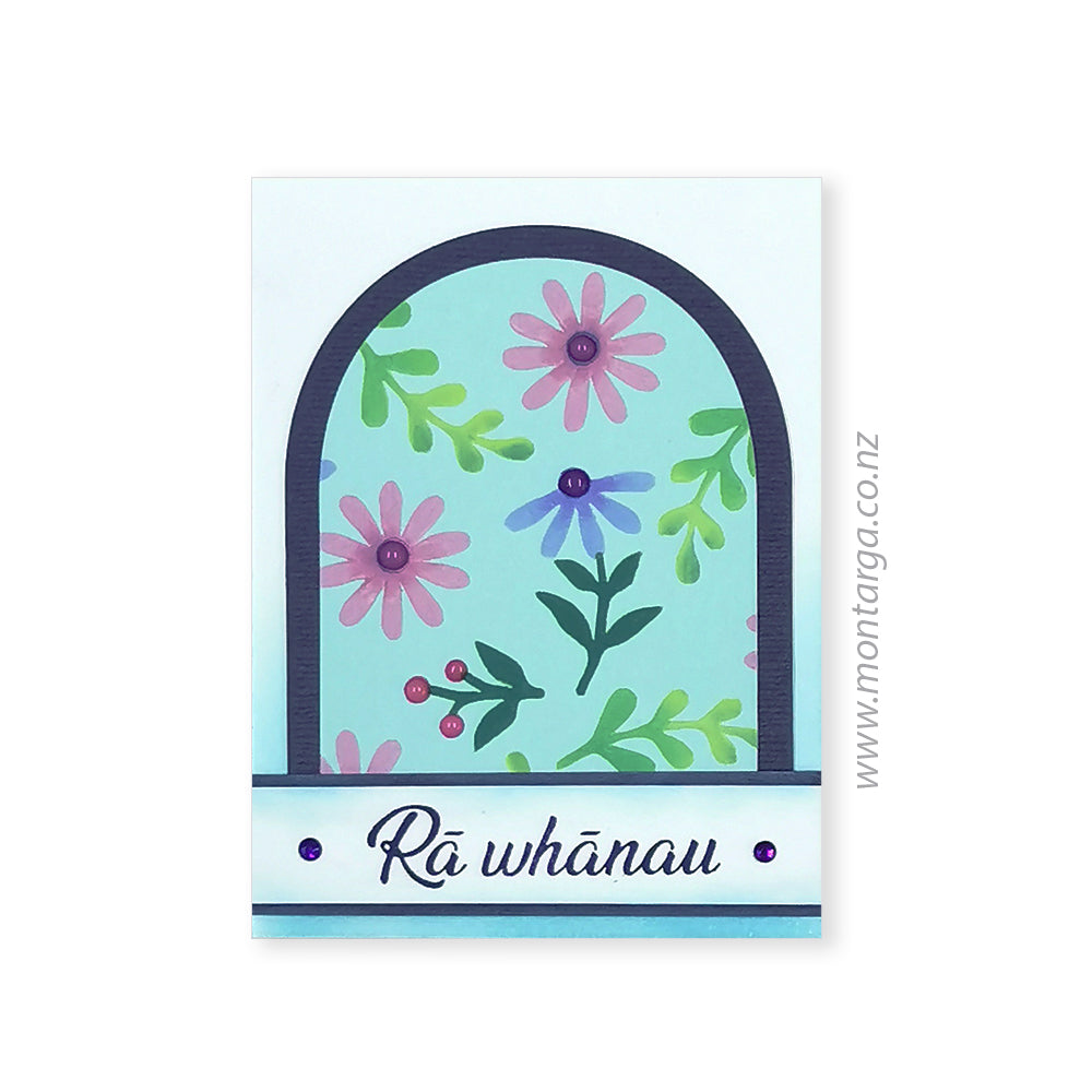 Card Sample - Layering Stencil - Background Floral Gift Card