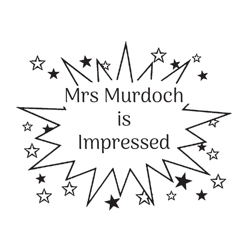 2036 D Star Burst - Personalised Teacher Rubber Stamp