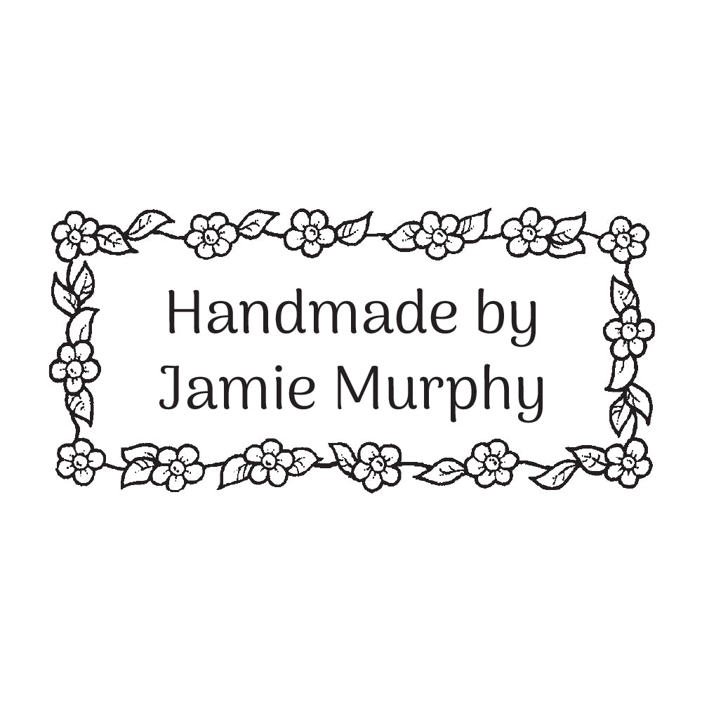2094 B Floral Frame - Personalised Rubber Stamp