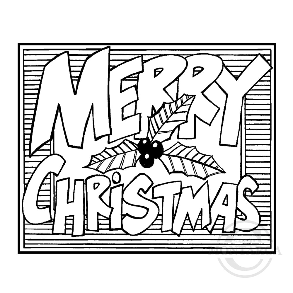 2101 F - Merry Christmas In Frame Rubber Stamp