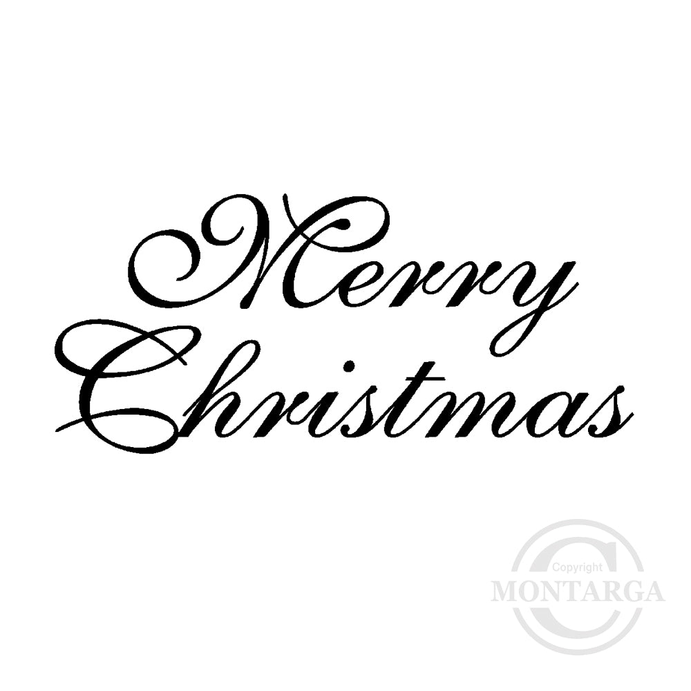 2106 B - Merry Christmas Wording Rubber Stamp