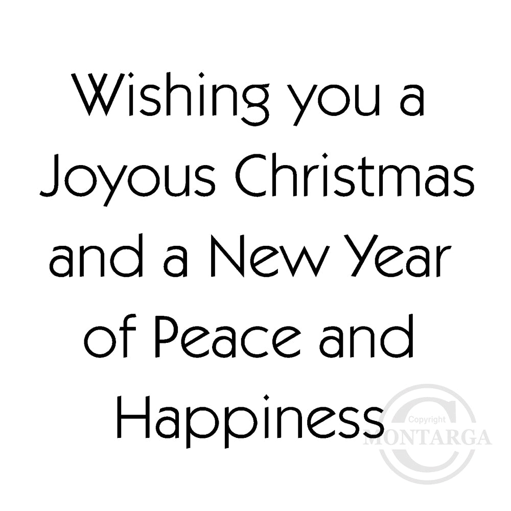 2109 F - Wishing You a Joyous Christmas Wording Rubber Stamp