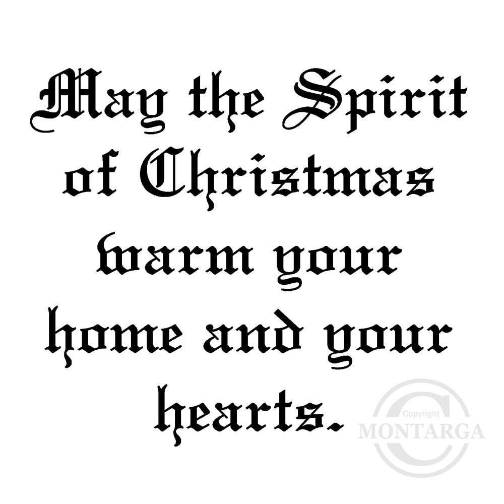 2110 F - Spirit of Christmas Wording Rubber Stamp