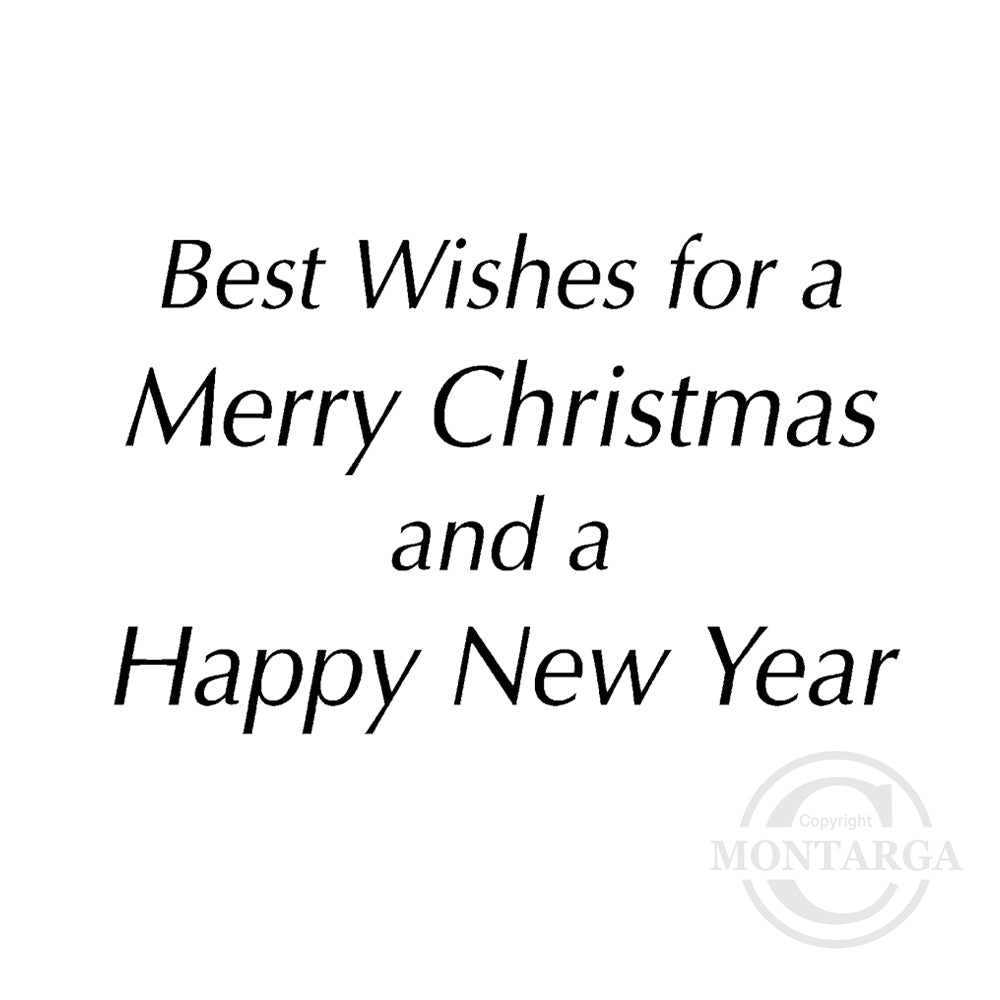 2111 E - Best Wishes for a Merry Christmas Wording Rubber Stamp