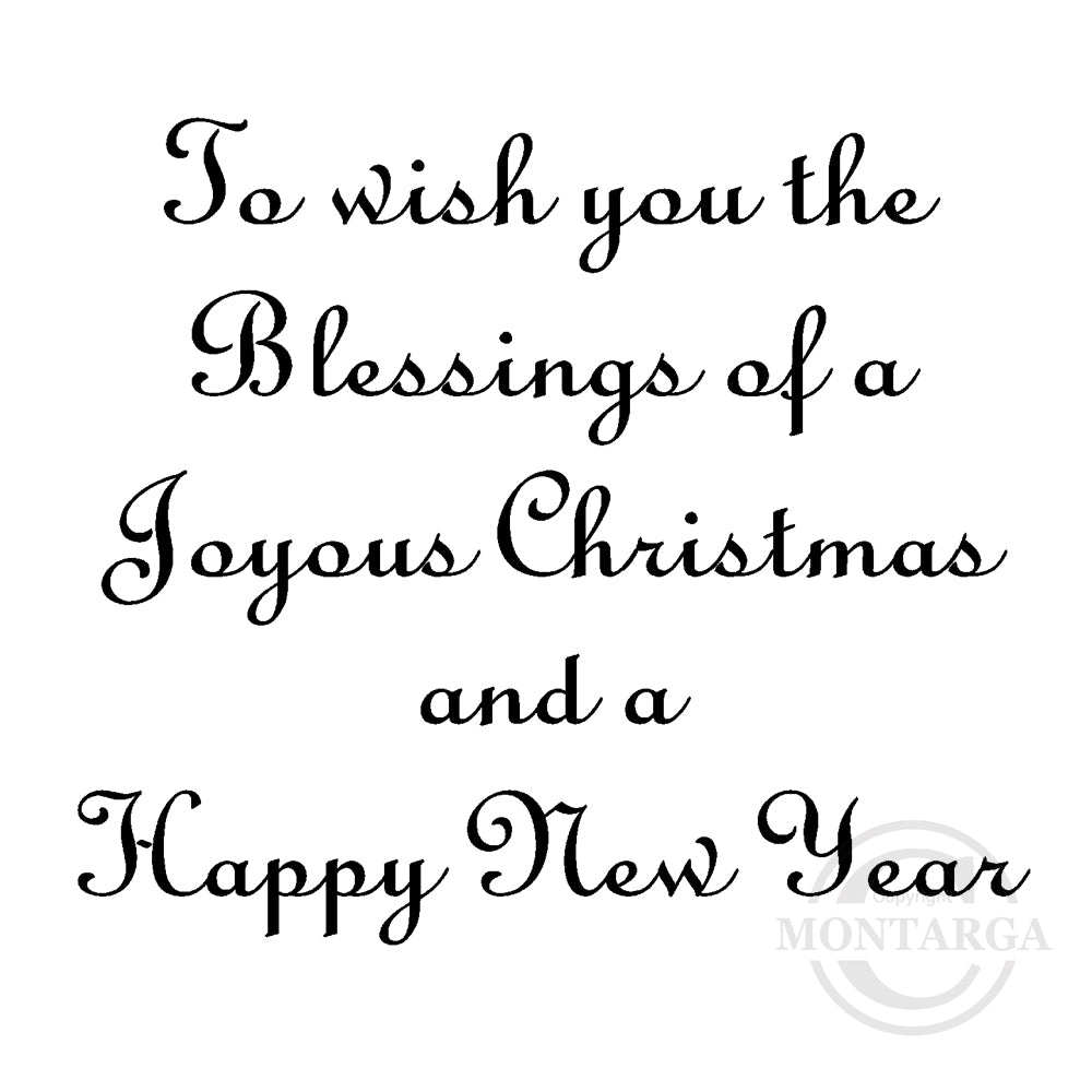 2118 F - Blessings of a Joyous Christmas Wording Rubber Stamp