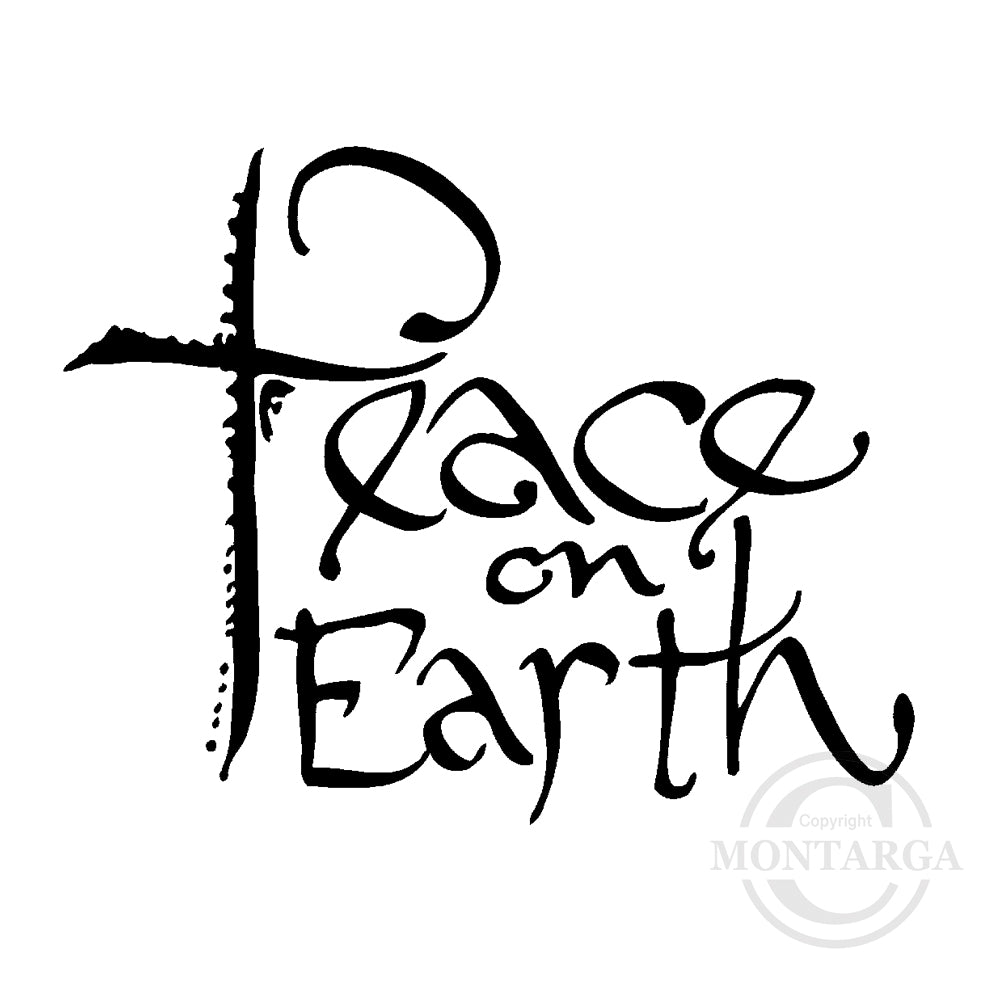 2132 D - Peace On Earth Wording Rubber Stamp