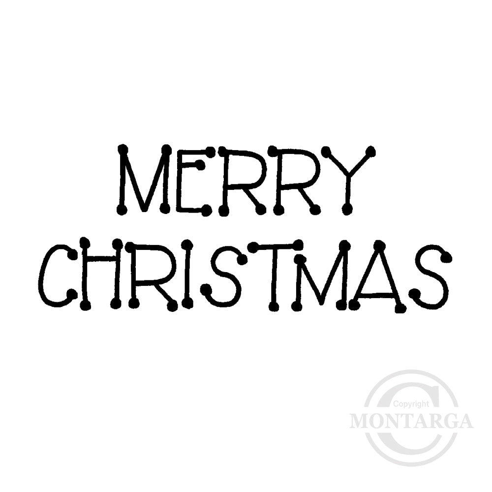 2140 B - Merry Christmas Wording Rubber Stamp