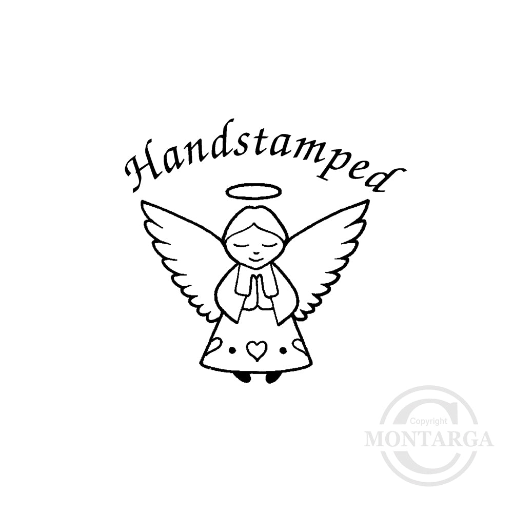 2166 A - Handstamped - Angel Rubber Stamp