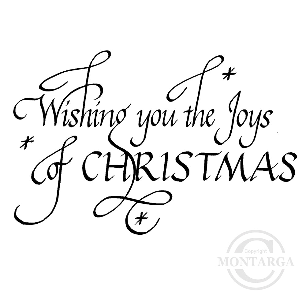 2169 G - Joys Of Christmas Wording Rubber Stamp