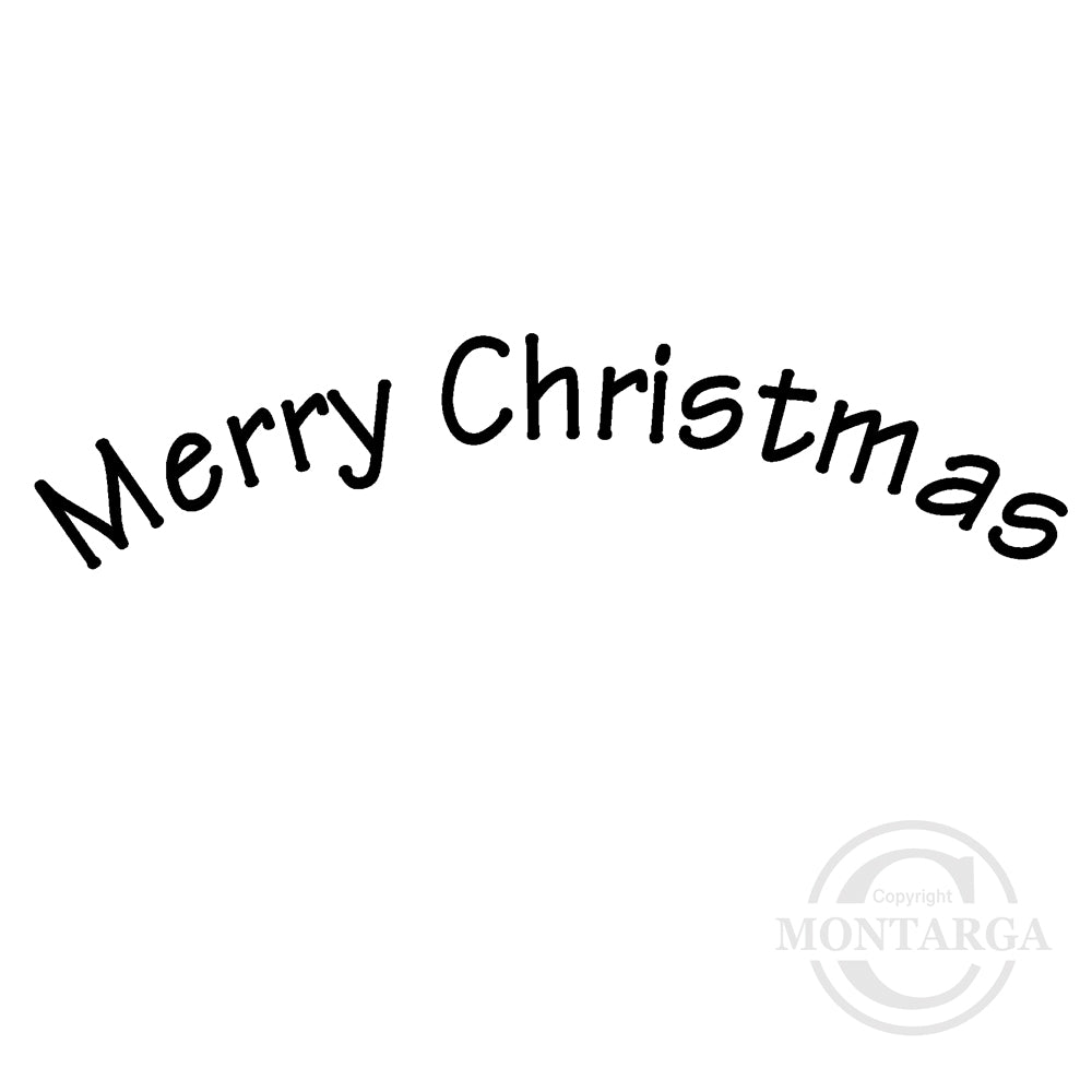 2173 BB - Curved Merry Christmas Wording Rubber Stamp