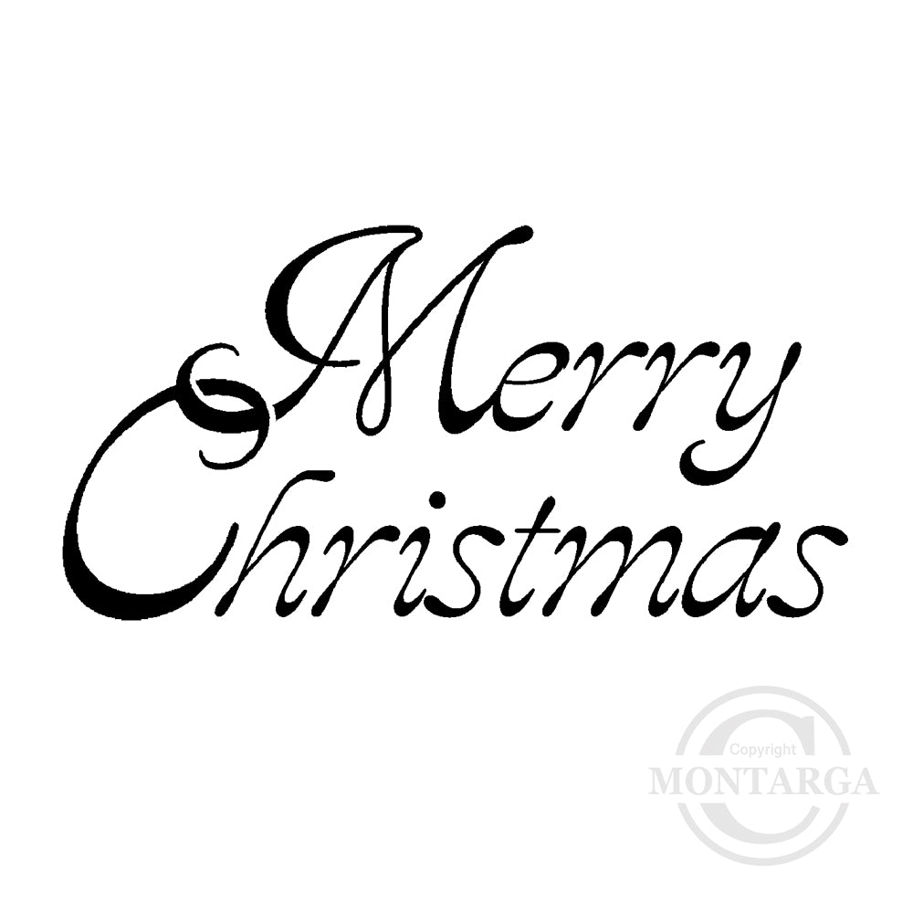 2183 E - Merry Christmas Wording Rubber Stamp